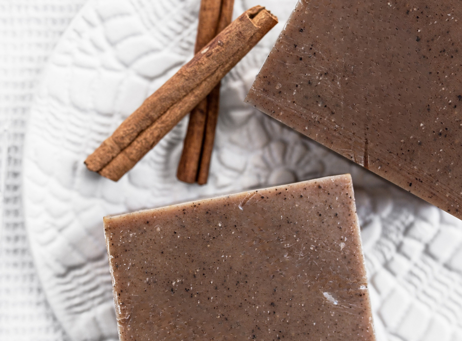 cinnamon: natural exfoliating soap